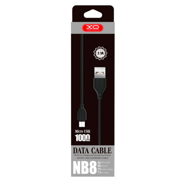 Кабель USB (microUSB), XO NB8, Черный  photo 2