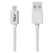 Кабель USB (microUSB), Tellur (1m) Nylon TLL155131, Серый 