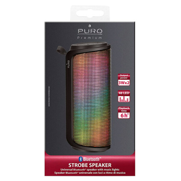 Портативный динамик Puro Strobe, Чёрный  photo 2