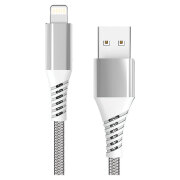 Кабель USB (8-pin), Screen Geeks (1m) Nylon, Серебряный 