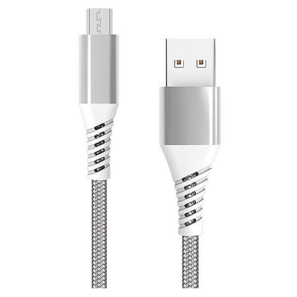 Кабель USB (microUSB), Screen Geeks (1m) Nylon, Серебряный  photo 1