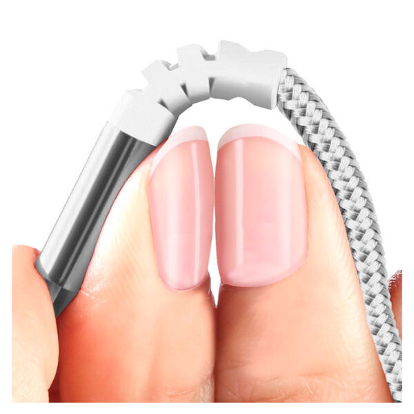 Кабель USB (microUSB), Screen Geeks (1m) Nylon, Серебряный  photo 2