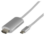 Кабель KSIX USB Type-C-HDMI Adapter (2m), White Silver 