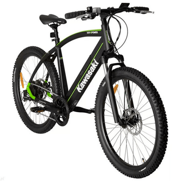 Bicicletă electrică Kawasaki KXE-MTBFRONT-RBA Black 27.5" | 250 W | p&acirc;nă la 40 km photo 2