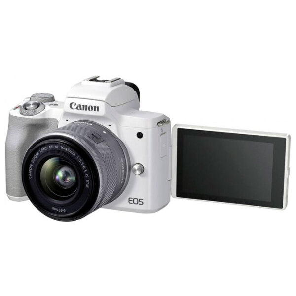 Cameră foto Canon EOS M50 + EF-M 15-45 IS STM Kit White CMOS, 24.1 MP, f/ 3.5 - f/ 5.6 photo 4