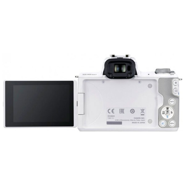 Cameră foto Canon EOS M50 + EF-M 15-45 IS STM Kit White CMOS, 24.1 MP, f/ 3.5 - f/ 5.6 photo 7
