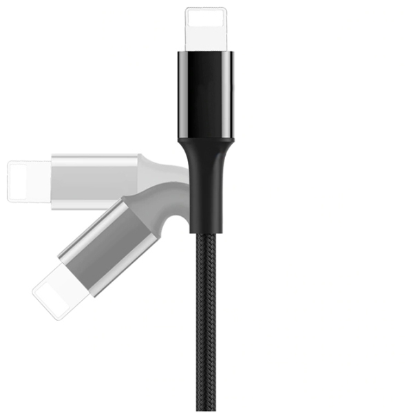 Cablu pentru telefon Screen Geeks Kevlar USB Type-A/ Lightning Black  photo 2