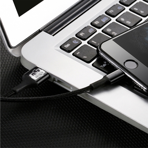 Cablu pentru telefon Screen Geeks Kevlar USB Type-A/ Lightning Black  photo 3