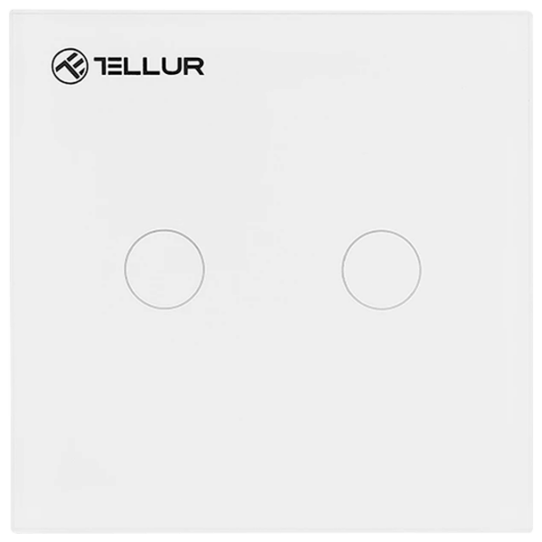 Întrerupător inteligent Tellur WiFi Switch 2 Ports White  photo 1