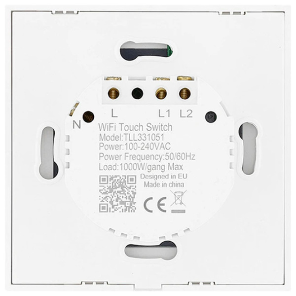 Întrerupător inteligent Tellur WiFi Switch 2 Ports White  photo 2