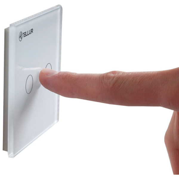 Întrerupător inteligent Tellur WiFi Switch 2 Ports White  photo 3