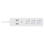 Surge Protector Tellur WiFi (3 Sockets, 4*USB, 1.8m) TLL331031, White 