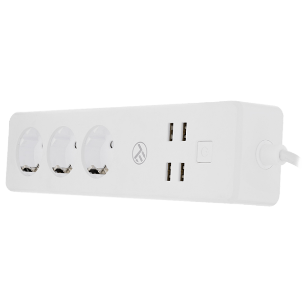 Surge Protector Tellur WiFi (3 Sockets, 4*USB, 1.8m) TLL331031, White  photo 3