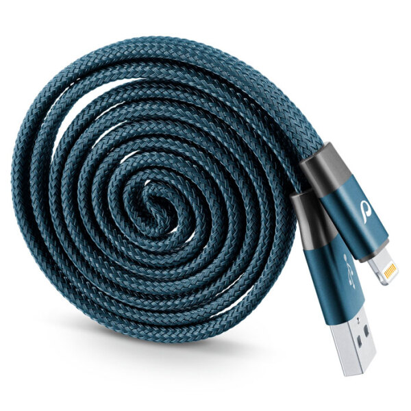 Кабель USB (8-pin), Cellularline Yo-Yo MFI (USBDATAROLMFIB), Синий  photo 1