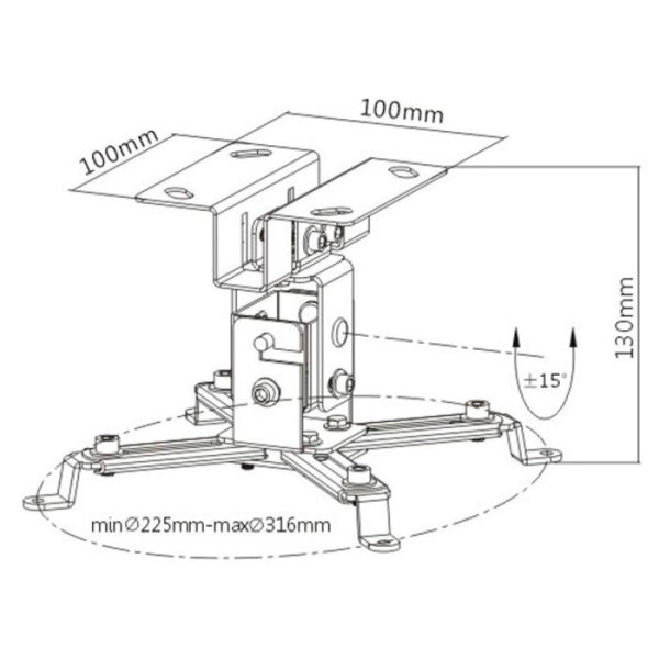 Projector Mount Brateck PRB-2S Universal, Black  photo 2
