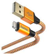Кабель USB (8-pin), Hama (1.5 m), Reflective, Оранжевый 