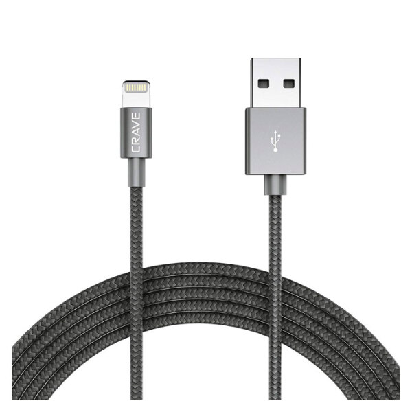 Кабель USB (8-pin), Crave Nylon MFI, Slate CRVBALSL101  photo 1