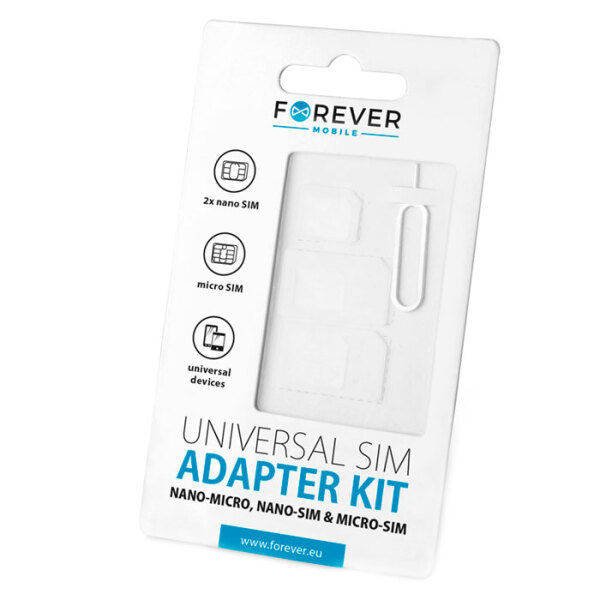Adapter Nano Sim 3 in 1, Forever, White  photo 1