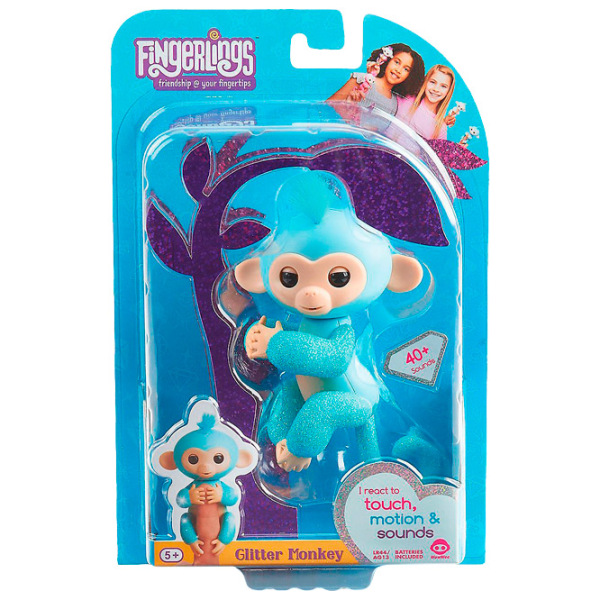 Игрушка WowWee Fingerlings Glitter Monkey Бирюзовый Для детей, 5+ photo 4