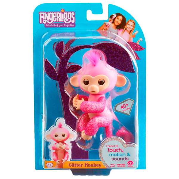Игрушка WowWee Fingerlings Glitter Monkey Розовый Для детей, 5+ photo 4