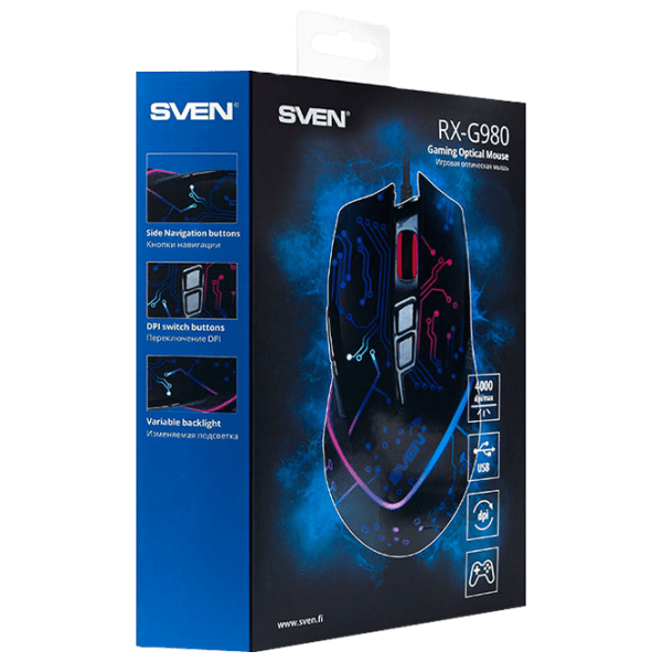 Mouse Sven GX-980 Black Cu fir / 2500 dpi photo 6