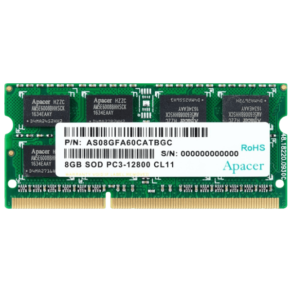 Memorie RAM 8 GB Apacer AS08GFA60CATBGC SO-DIMM, DDR3, 1600 MHz photo 1