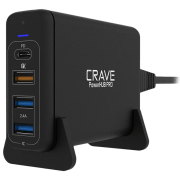 Сетевое зарядное устройство CRAVE PowerHub Pro CRVPHPEU101 (75 Вт) Черный 2.4 А / Черный