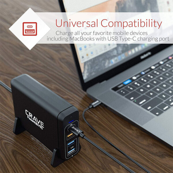 Încărcător de rețea CRAVE PowerHub Pro CRVPHPEU101 (75 W) Black 2.4 A / Black photo 2