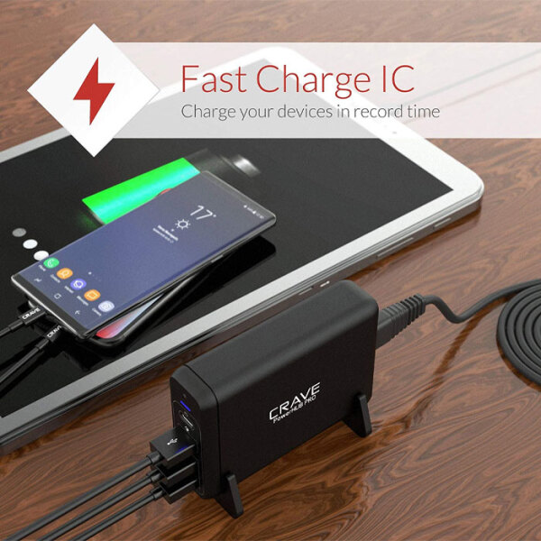 Încărcător de rețea CRAVE PowerHub Pro CRVPHPEU101 (75 W) Black 2.4 A / Black photo 3