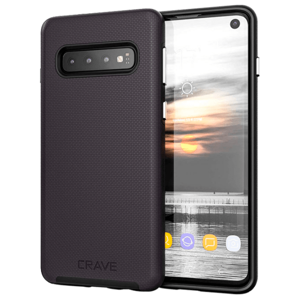 Husă pentru smartphone Samsung Galaxy S10 (Dual Guard) Black Purple CRAVE, PC, Back photo 1