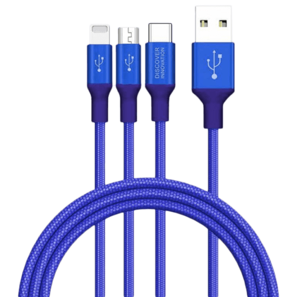 Cablu pentru telefon Nillkin Switch USB Type-A/ microUSB, USB Type-C, Lightning Blue  photo 1