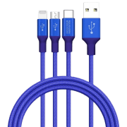 Cablu pentru telefon Nillkin Switch USB Type-A/ microUSB, USB Type-C, Lightning Blue 