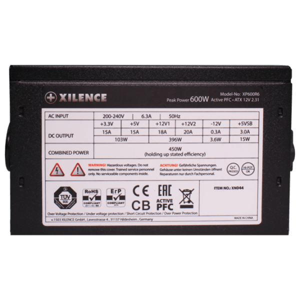Блок питания Xilence XP600R6 600 Вт Черный  photo 3