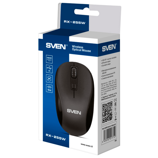 Mouse Sven RX-255W Black Fără fir, 1600 dpi photo 5