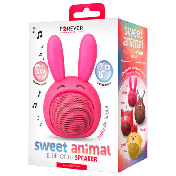 Boxa Portabila Forever ABS-100, Sweet Animal, Rabbit Pinky  photo 4