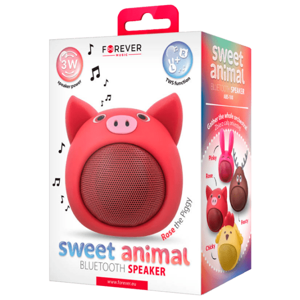 Boxa Portabila Forever ABS-100, Sweet Animal, Pig Rose  photo 4