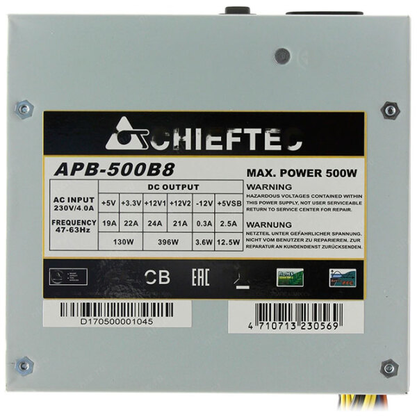 Блок питания ATX 12V 2.3 Chieftec APB-500B8 500 Вт Черный  photo 4