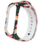 Ремень Xiaomi Mi Band 3 Flower Черный Rose Силикон,