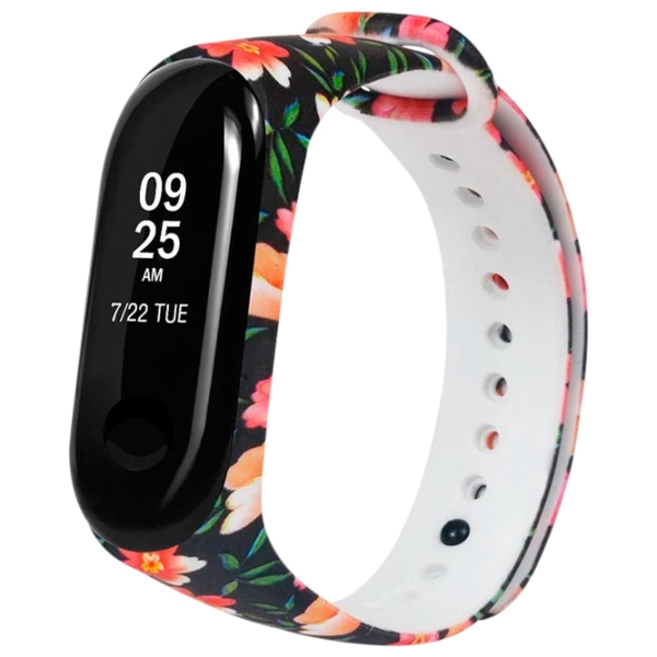 Ремень Xiaomi Mi Band 3 Flower Черный Rose Силикон, photo 2