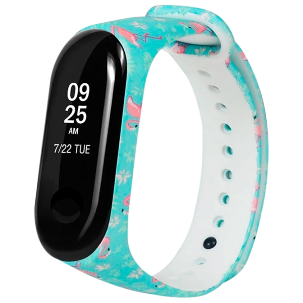 Ремень Xiaomi Mi Band 3 Flamingos Синий Розовый Силикон, photo 2
