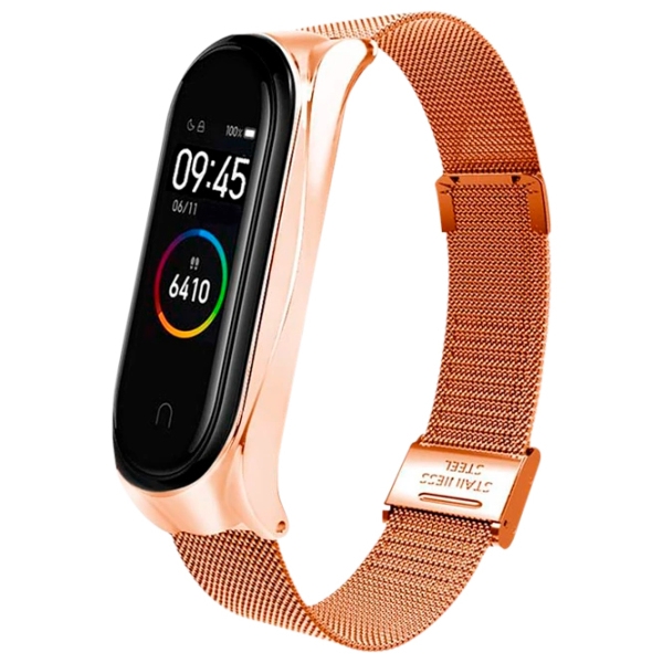 Ремень Xiaomi Mi Band 3 Milanese Rose Золотой Металл, photo 3