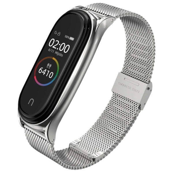 Ремень Xiaomi Mi Band 3 Milanese Серебристый Металл, photo 2