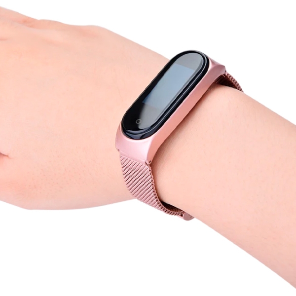 Ремень Xiaomi Mi Band 3 Milanese Розовый Rose Металл, photo 2