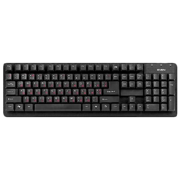Tastatură Sven Standard 301 Black Home and Office, Cu fir photo 1