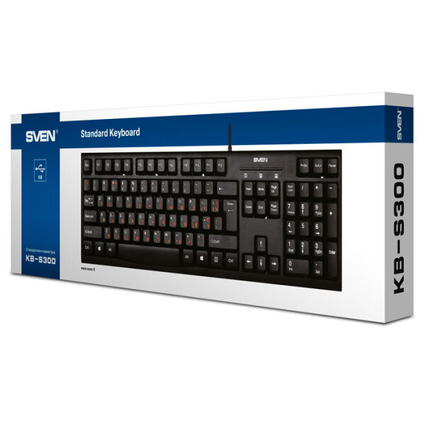 Tastatură Sven Comfort KB-S300 Black Home and Office, Cu fir photo 4