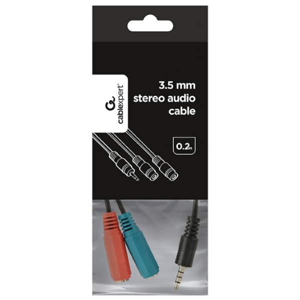 Cablu audio Cablexpert CCA-417 3.5 mm/ 2 x 3.5 mm Black  photo 3