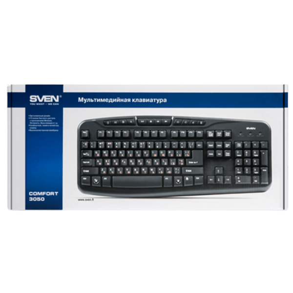 Tastatură Sven Comfort 3050 Black Home and Office, Cu fir photo 6