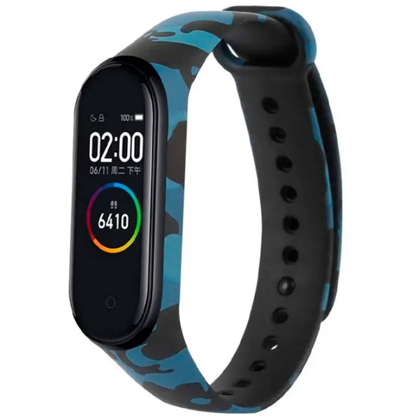 Curelușă Xiaomi Mi Band 3 Camouflage Blue Silicon, photo 2
