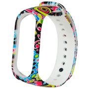 Curelușă Xiaomi Mi Band 3 Peacock Black Multicolor Silicon,