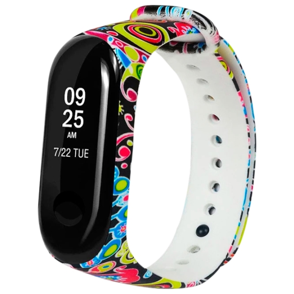 Ремень Xiaomi Mi Band 3 Peacock Черный Разноцветный Силикон, photo 2